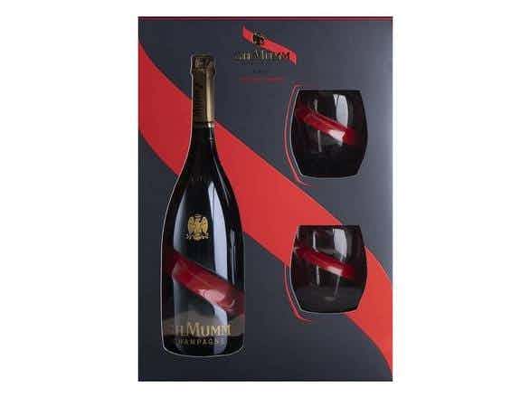 Mumm Cordon Rouge Brut Champagne Gift Set with 2 Flutes