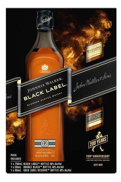 Johnnie Walker Black Reviews mL Two Bottle Pack Proof) Label Price Blended & 50ml with Whisky, (80 Scotch Drizly Gift 750 